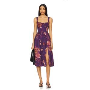 NEW Free People Laters Bayby midi dress grape combo medium